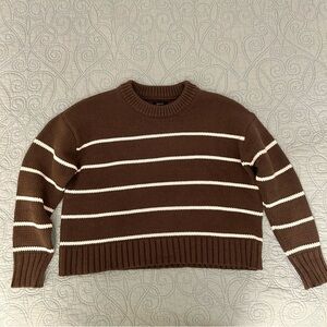100% Organic Cotton Striped Crew Sweater